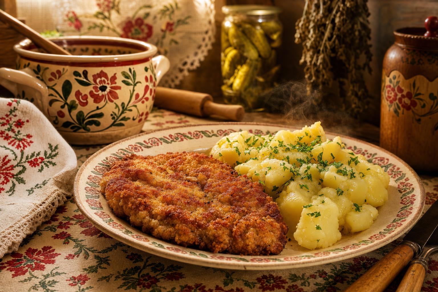 Kotlet schabowy z ziemniakami