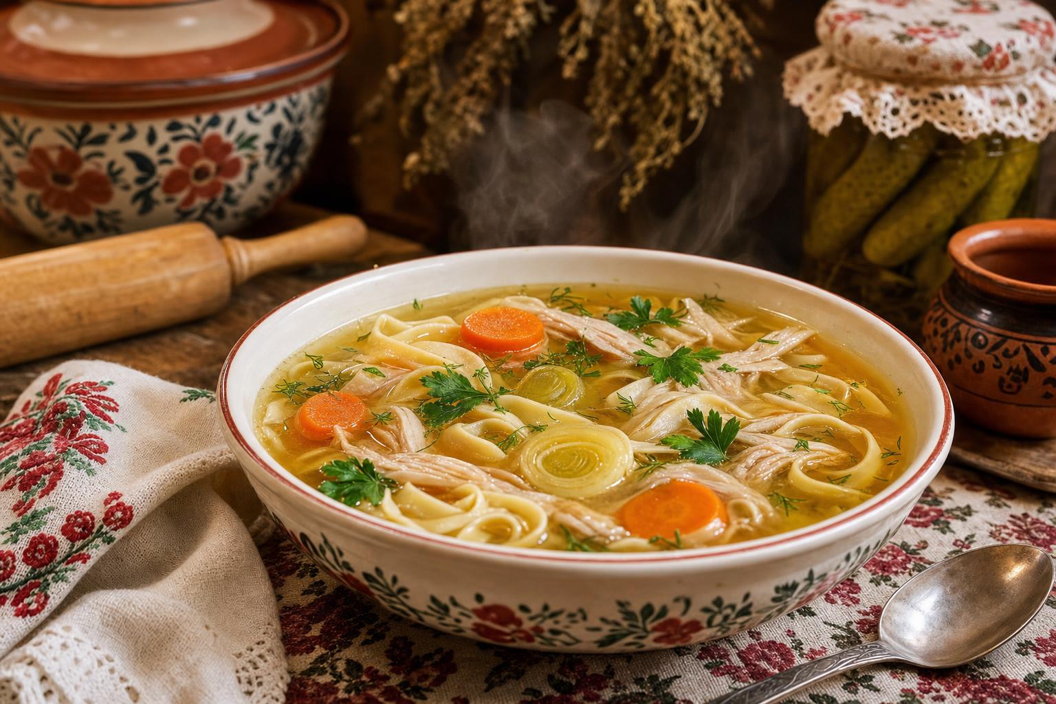 Куриный суп с лапшой